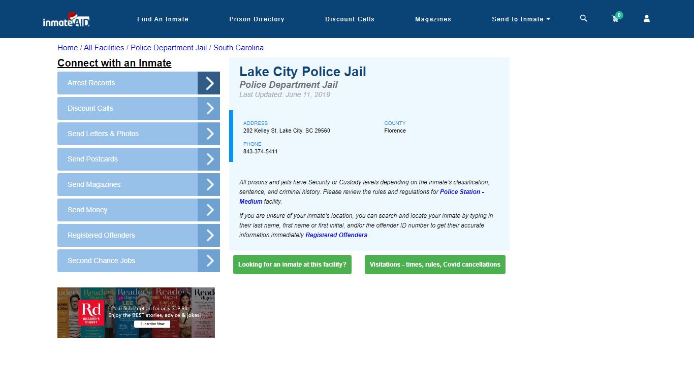 Lake City Police Jail & Inmate Search - Lake City, SC